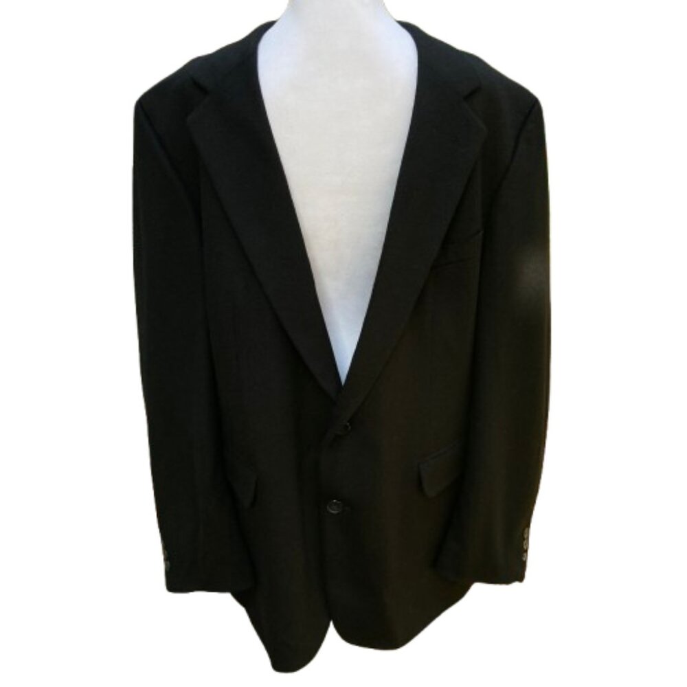 J. G. Hook Men's Blazer Cashmere Blend Black Fully Lined, Italian Fabric, sz 42